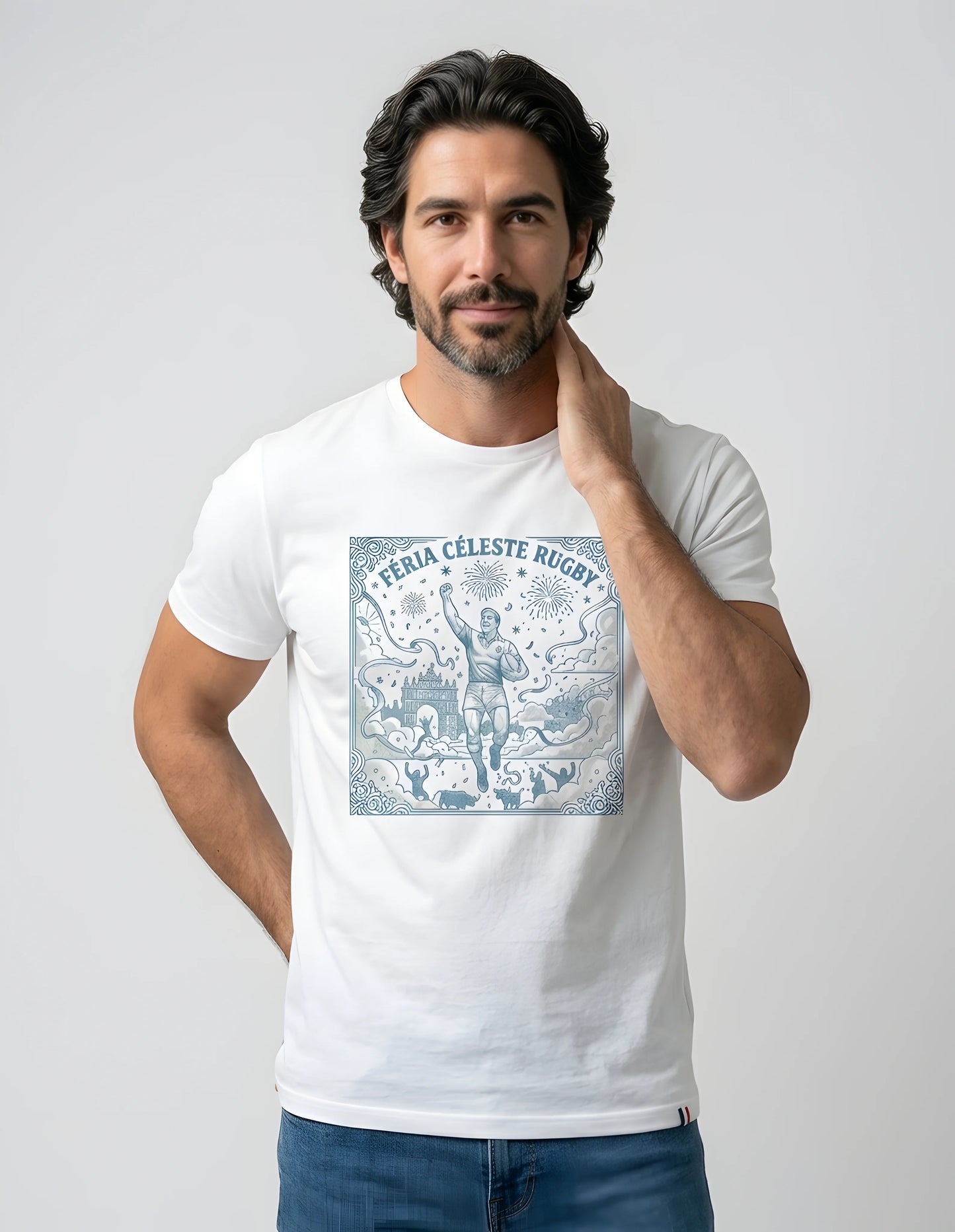 T-Shirt Féria Céleste Ballon Ovale