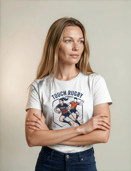 T-shirt Hommage au Touch Rugby, collection Vintage Ballon Ovale
