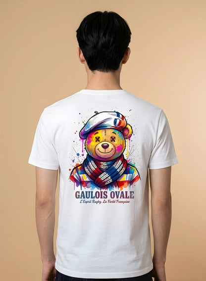 T-shirt Gaulois Ovale — L'Ours qui a Trop Bu de Peinture ballon ovale