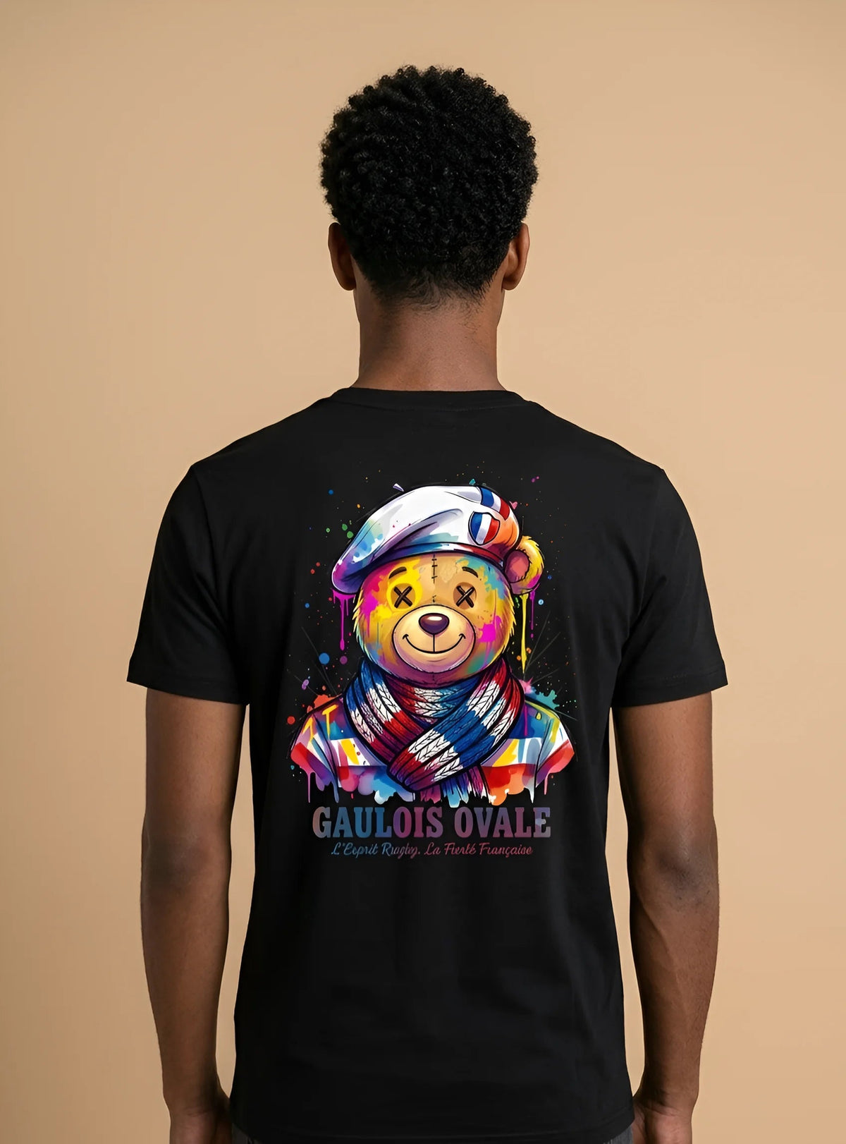 T-shirt Gaulois Ovale — L'Ours qui a Trop Bu de Peinture ballon ovale