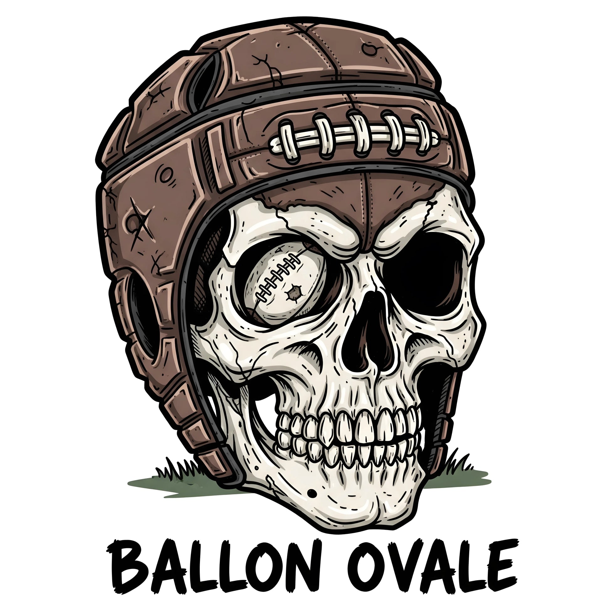 T-shirt Rugby Ballon Ovale Tête de Mort ballon ovale