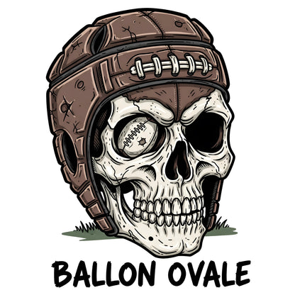T-shirt Rugby Ballon Ovale Tête de Mort ballon ovale