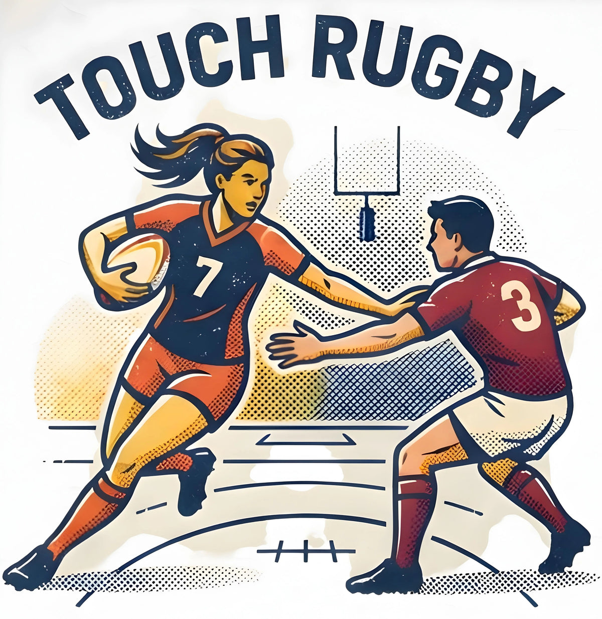 Logo Touch Rugby Ballon Ovale