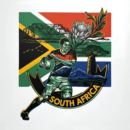 T-shirt rugby Ballon Ovale Afrique du Sud, vue de dos