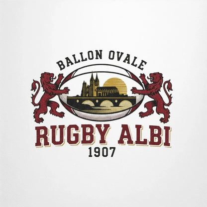 T-shirt rugby Ballon Ovale Albi, vue de dos
