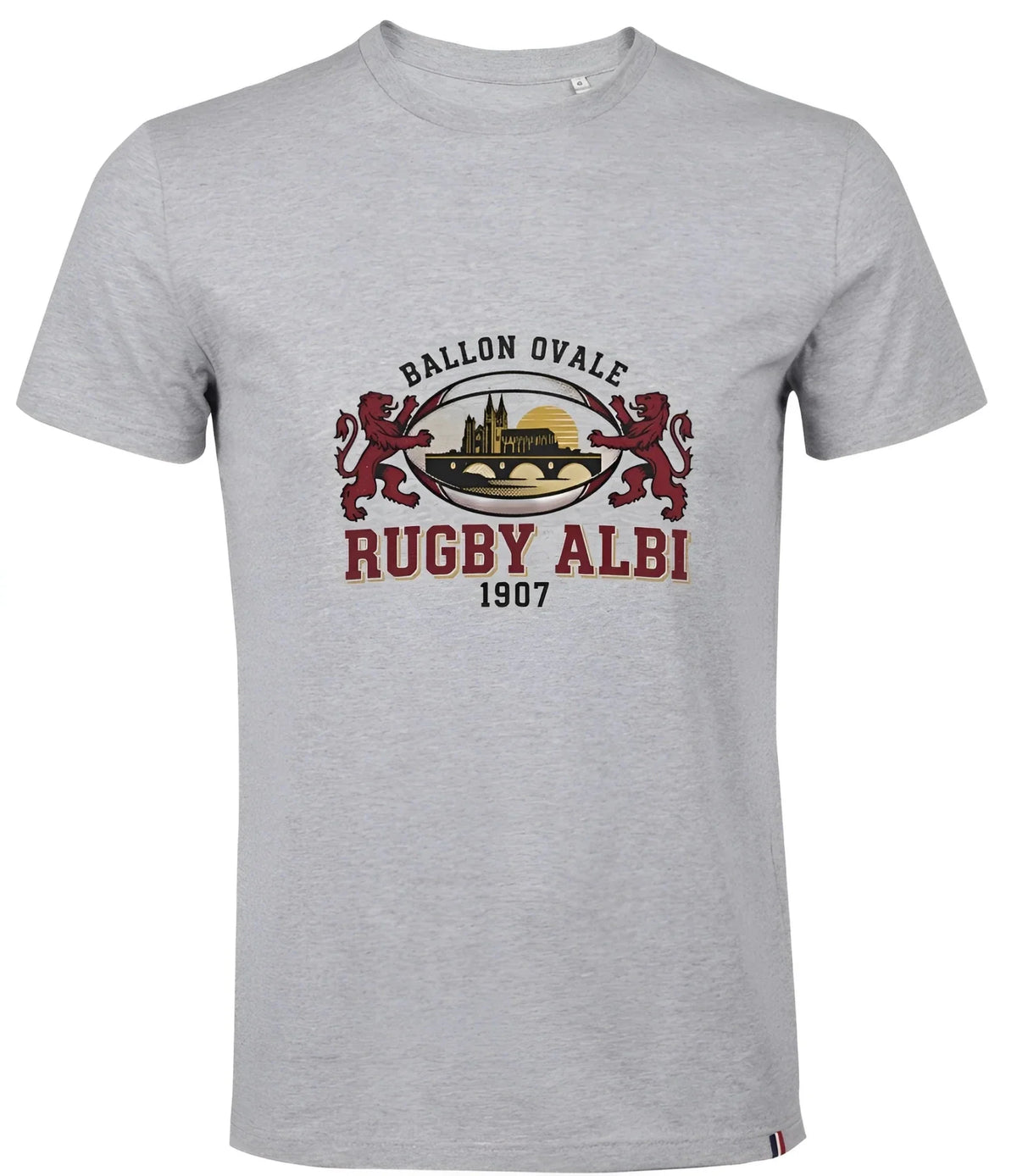 T-shirt rugby Ballon Ovale Albi, détail visuel Albi Rugby depuis 1907