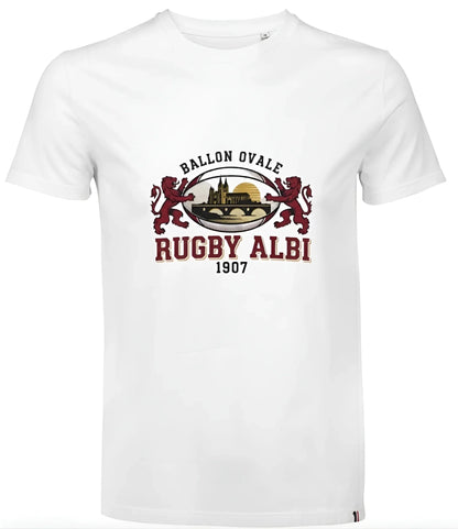 T-shirt rugby Ballon Ovale Albi gris, vue produit