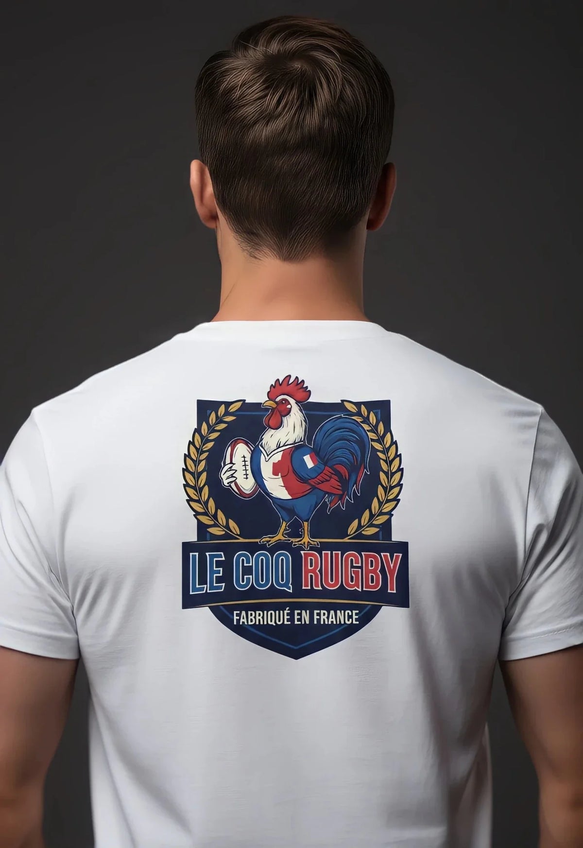 T-shirt rugby Ballon Ovale Le Coq Rugby, vue de dos