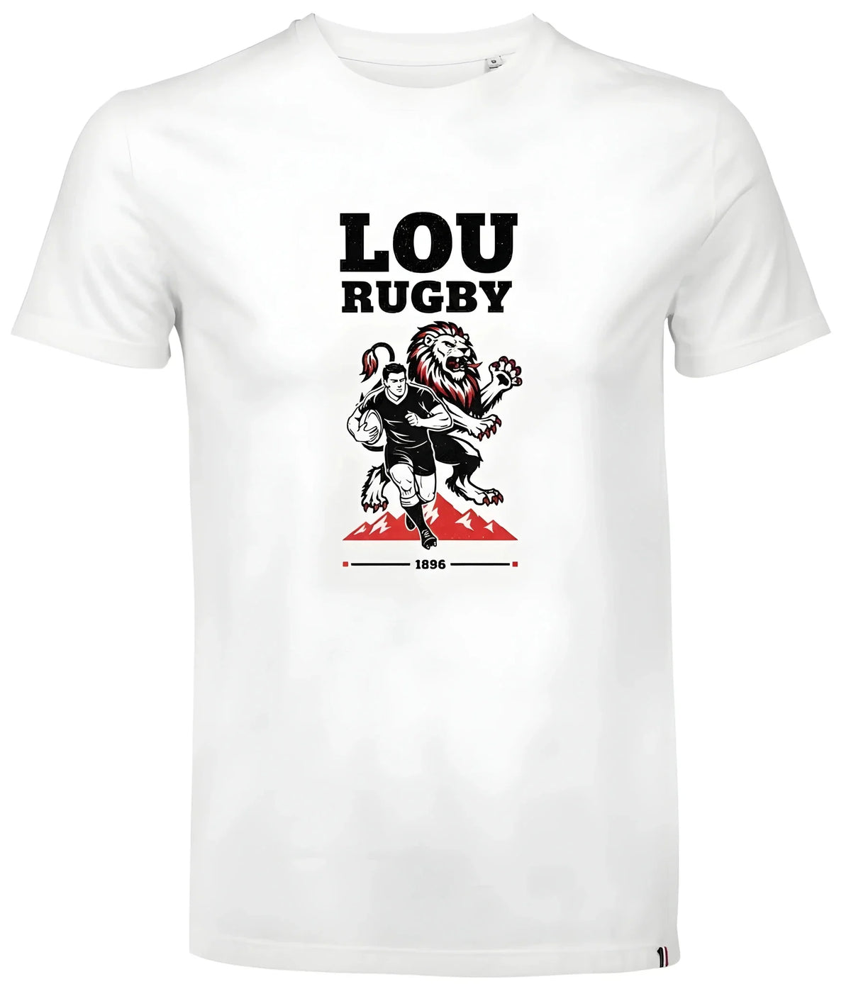 T-shirt rugby Ballon Ovale LOU gris chiné, vue face