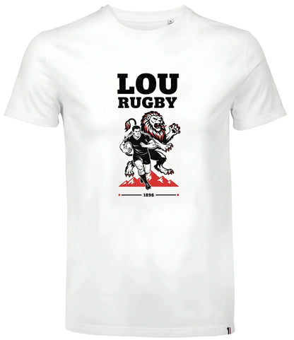 T-shirt rugby Ballon Ovale LOU gris chiné, vue face