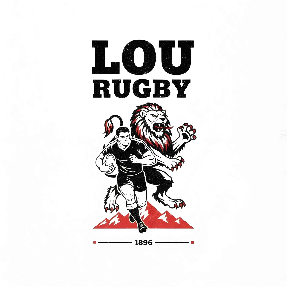 T-shirt rugby Ballon Ovale LOU, vue de dos