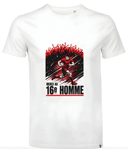 T-shirt Ballon Ovale Merci au 16e Homme - ballon ovale