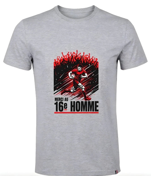 T-shirt Ballon Ovale Merci au 16e Homme - ballon ovale