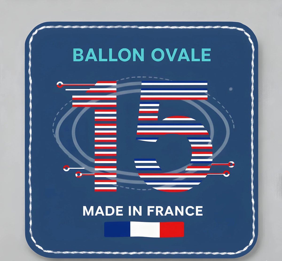 T-shirt Ballon Ovale Numéro 15 Dos Badge Tricolore, vue face