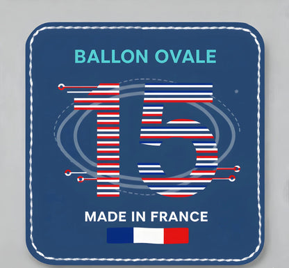 T-shirt Ballon Ovale Numéro 15 Dos Badge Tricolore, vue face