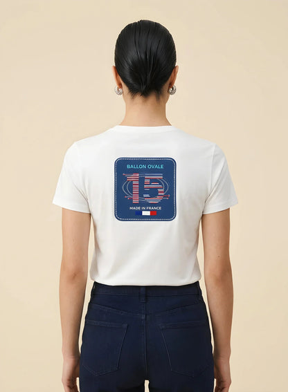 T-shirt Ballon Ovale Numéro 15 Dos Badge Tricolore, vue de dos écusson chiffre 15