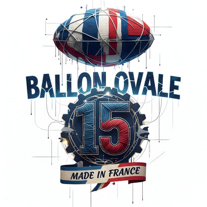 T-shirt Ballon Ovale Numéro 15 Édition Mécanique, détail chiffre 15 rouage