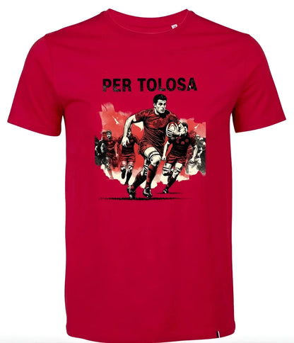 T-shirt rugby Ballon Ovale Per Tolosa gris, vue face