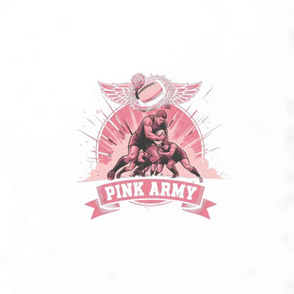 T-shirt rugby Ballon Ovale Pink Army, vue de dos