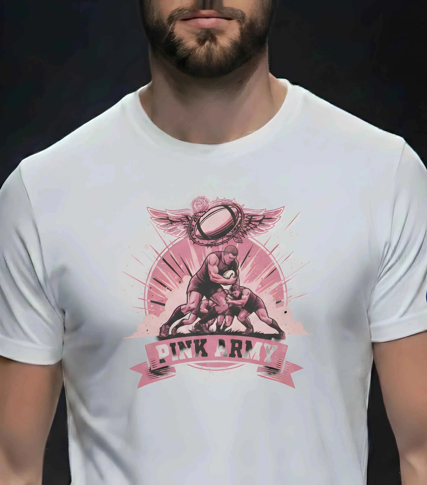 T-shirt Ballon Ovale Pink Army - L' Esprit combatif en rose - ballon ovale