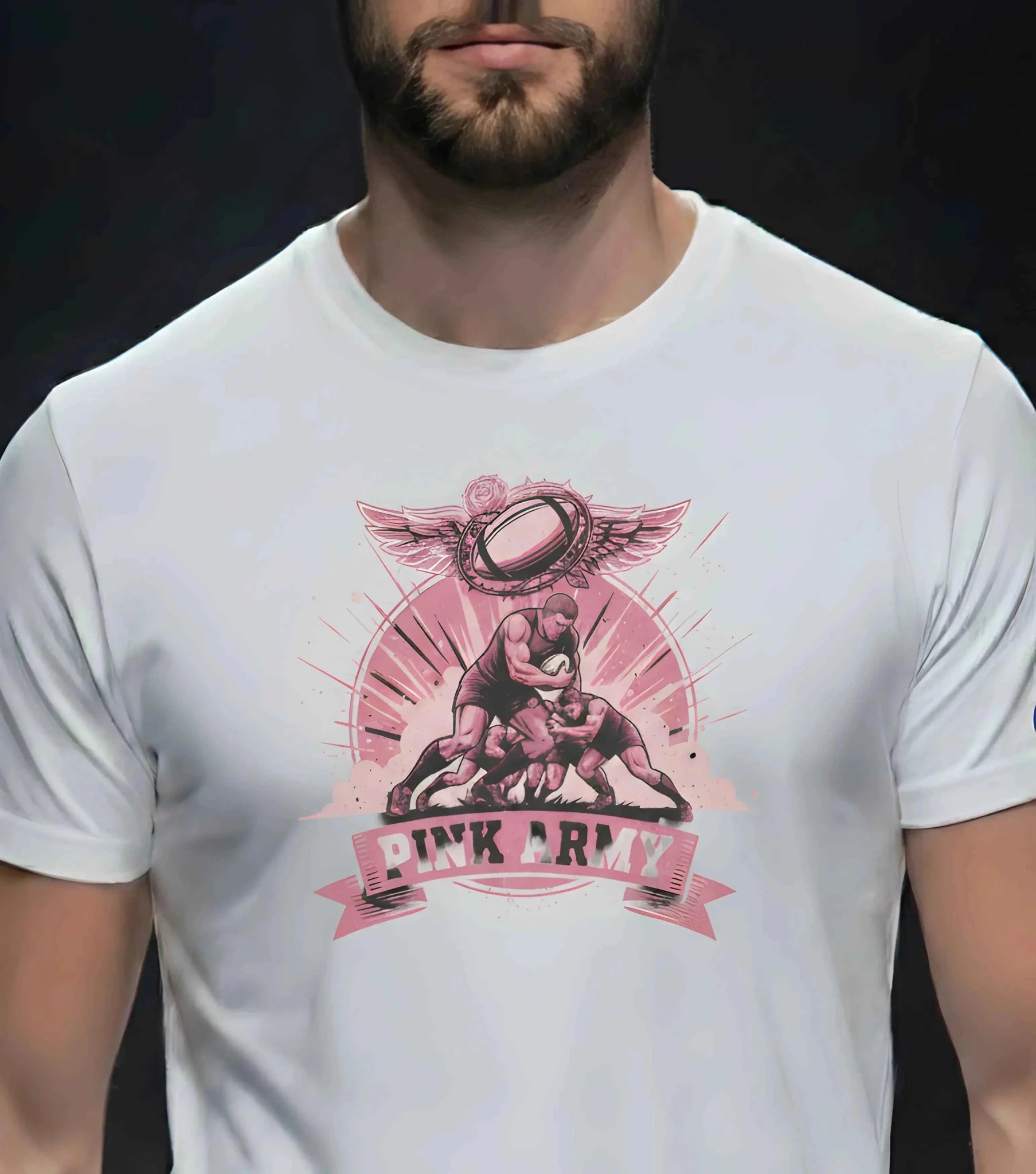 T-shirt Ballon Ovale Pink Army - L' Esprit combatif en rose - ballon ovale