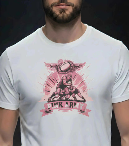 T-shirt Ballon Ovale Pink Army - L' Esprit combatif en rose - ballon ovale
