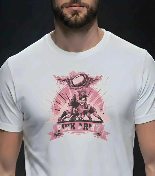 T-shirt Ballon Ovale Pink Army - L' Esprit combatif en rose - ballon ovale