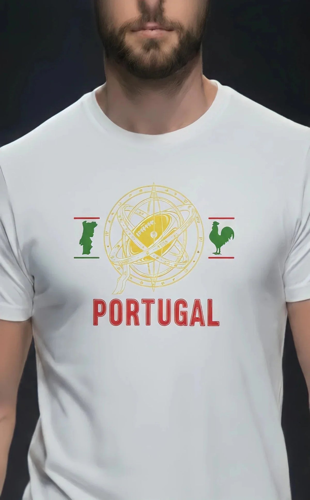 T-shirt rugby Ballon Ovale Portugal noir, vue face