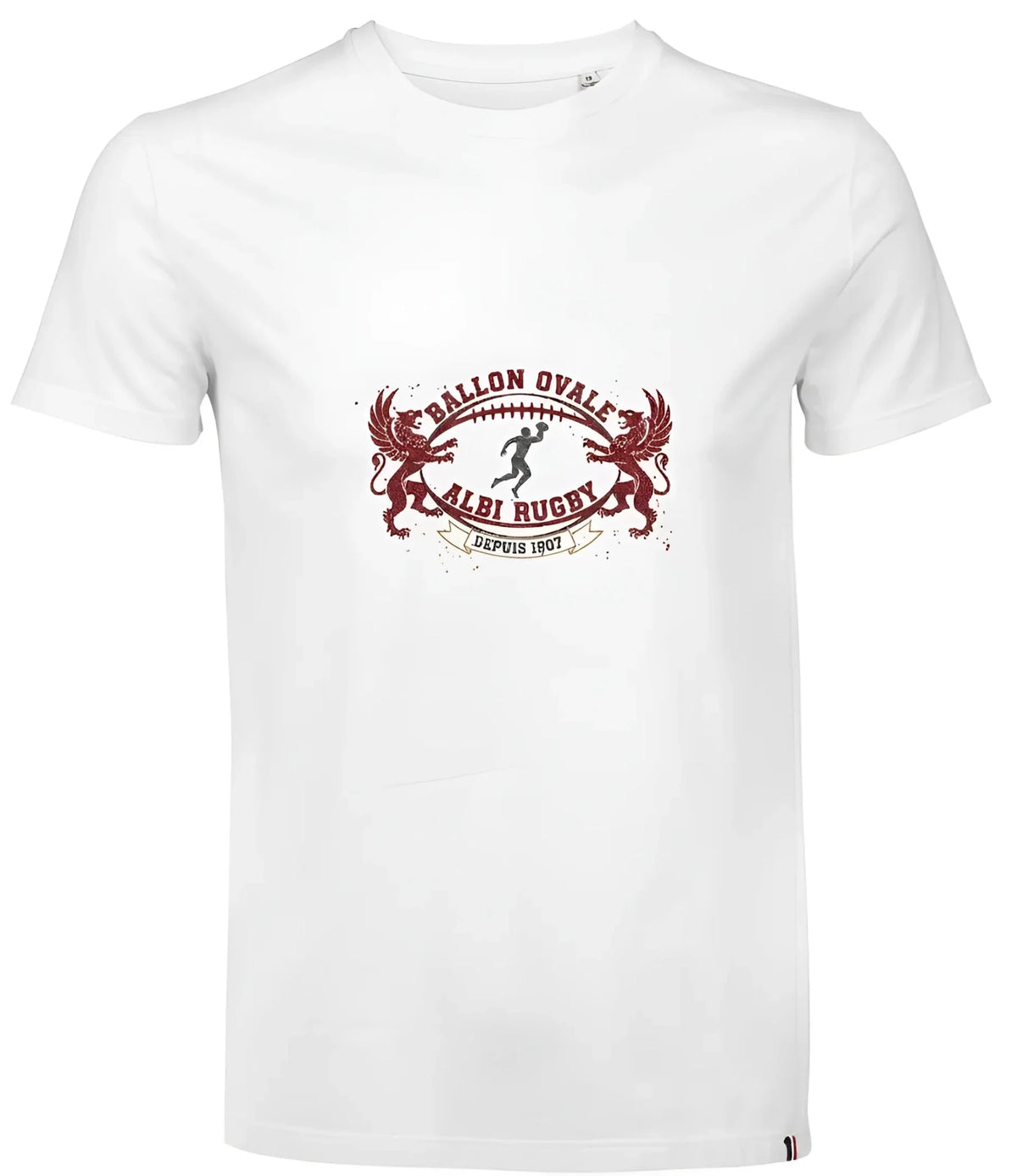 T-shirt rugby Ballon Ovale Albi, détail visuel Albi Rugby depuis 1907