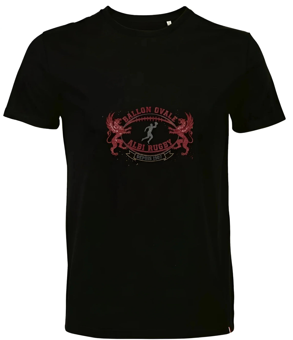 T-shirt rugby Ballon Ovale Albi blanc, vue face