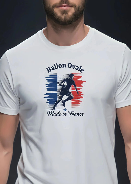 T-shirt Ballon Ovale Tricolore - ballon ovale