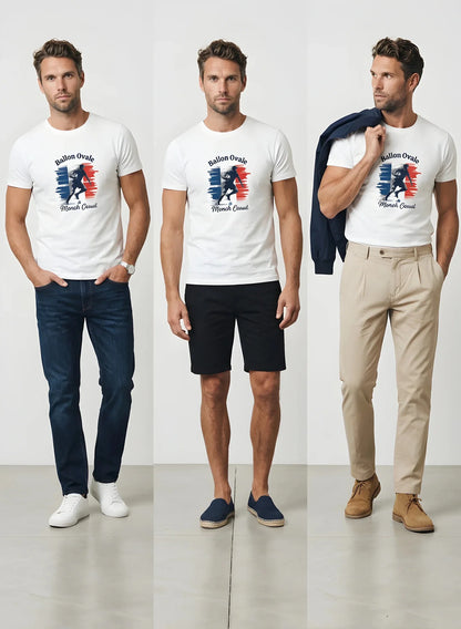 T-shirt rugby Ballon Ovale Tricolore, vue de dos