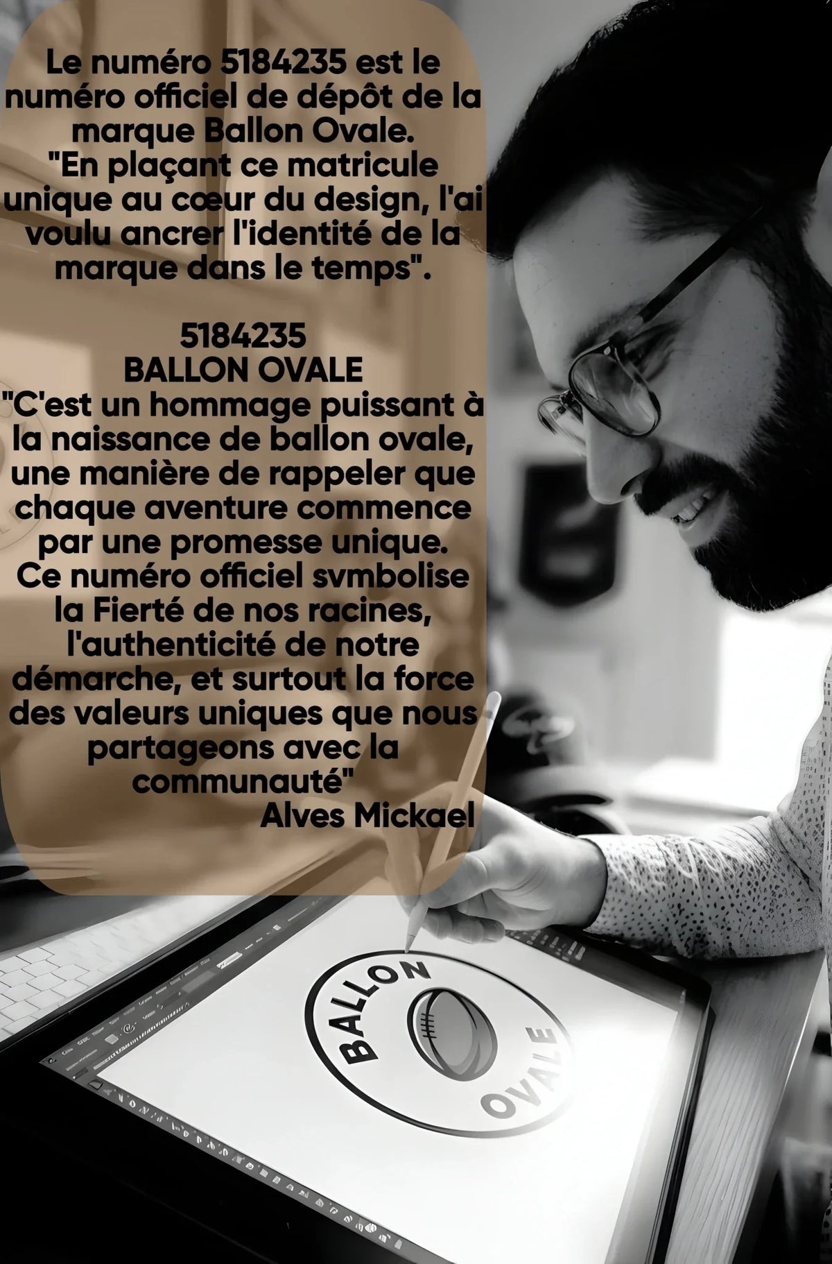 T-shirt Collector Le Matricule Ballon Ovale, vue de dos