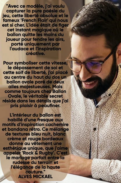 T-shirt Collector L'Envolée Éternelle Ballon Ovale porté, édition limitée