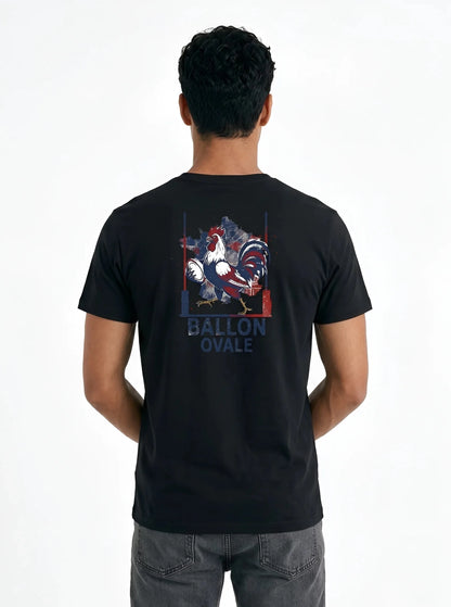 T-shirt Coq Français Ballon Ovale Dos - ballon ovale