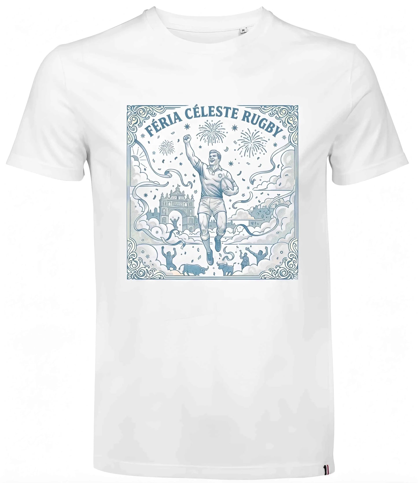 T-shirt Féria Céleste - ballon ovale