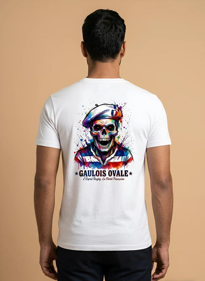 T-shirt Homme "Gaulois Ovale" – Design Crâne Marin & Esprit Rugby ballon ovale