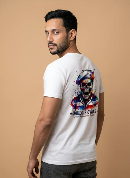 T-shirt Homme "Gaulois Ovale" – Design Crâne Marin & Esprit Rugby ballon ovale
