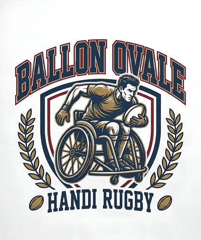 T-Shirt Handi Rugby Blason Vintage - ballon ovale