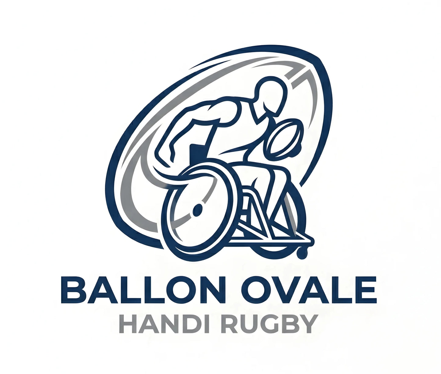T-Shirt Handi Rugby Moderne Graphique - ballon ovale