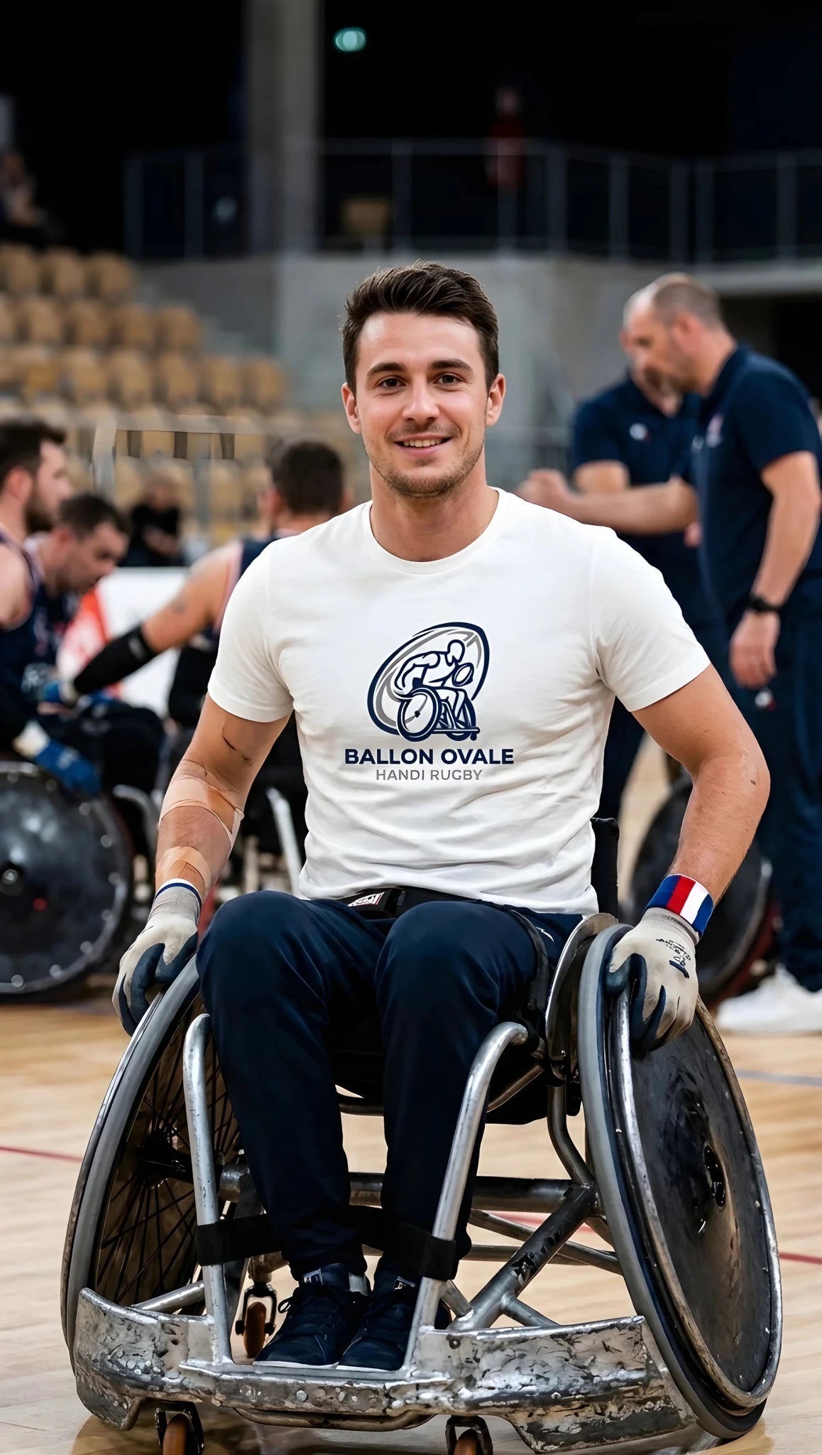 T-Shirt Handi Rugby Moderne Graphique - ballon ovale