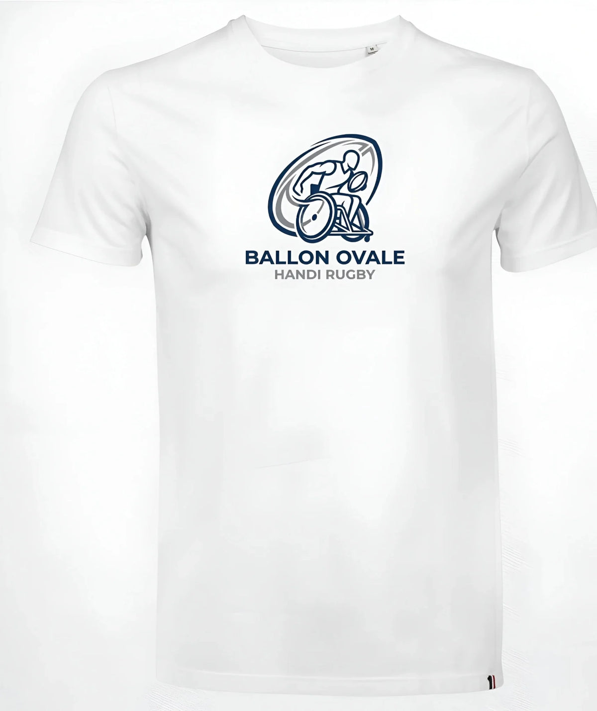 T-shirt Handi Rugby Moderne Graphique Ballon Ovale, vue de dos