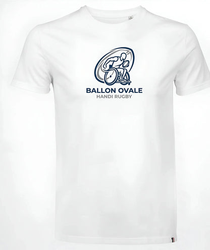 T-shirt Handi Rugby Moderne Graphique Ballon Ovale, vue de dos