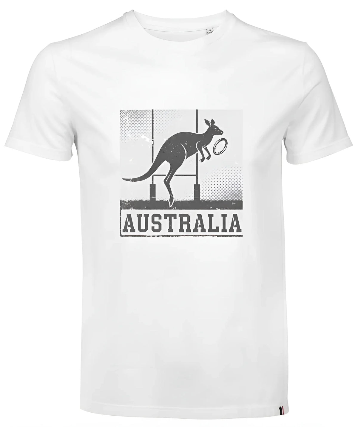 T-shirt rugby australien L'Essence, détail inscription Australia