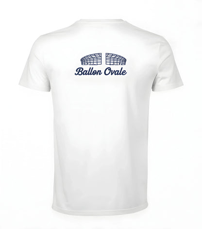 T-shirt rugby Blanc dos Stadium - ballon ovale
