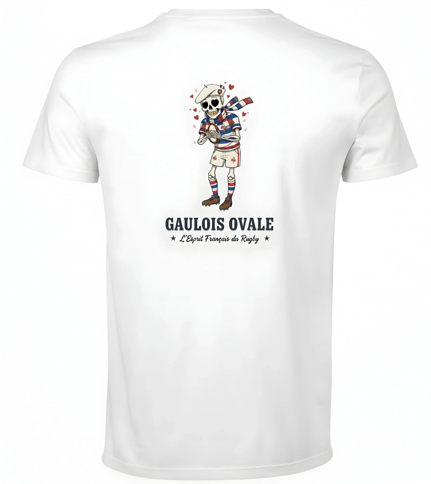 T-shirt Rugby Blanc - Le Gaulois Ovale Amoureux - ballon ovale