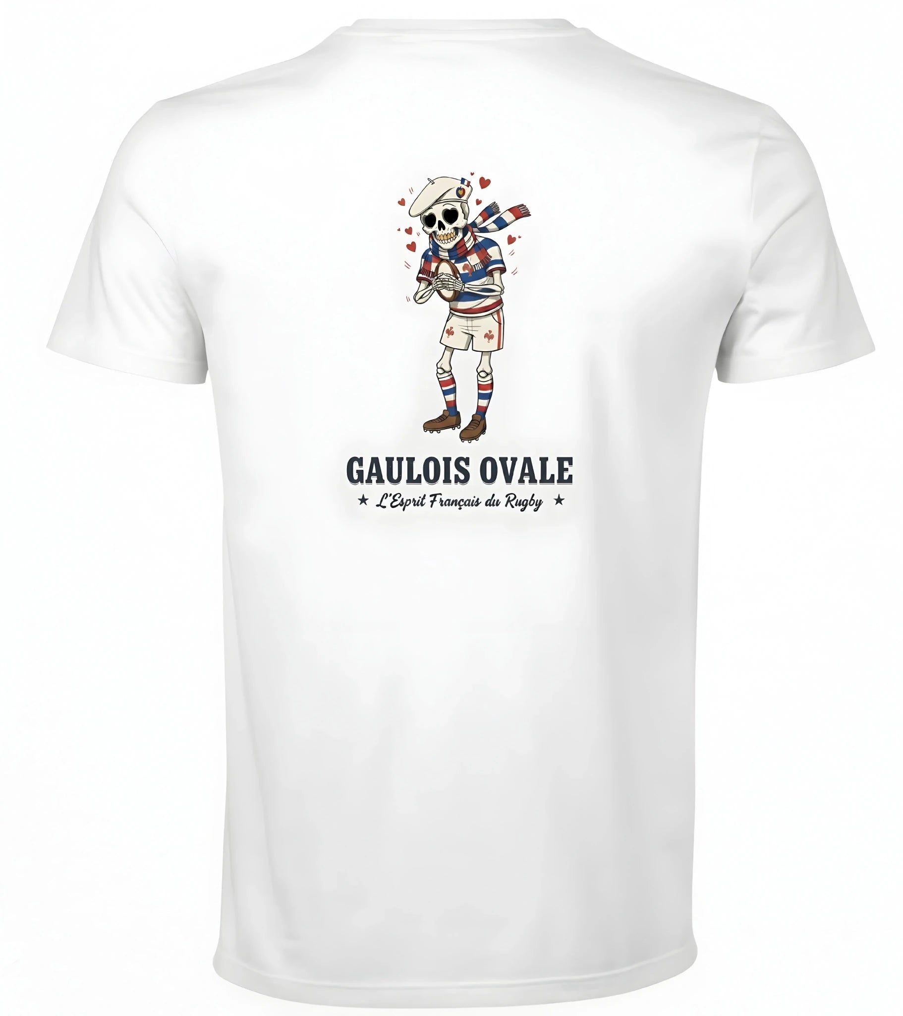 T-shirt Rugby Blanc - Le Gaulois Ovale Amoureux - ballon ovale