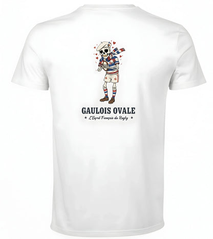 T-shirt Rugby Blanc - Le Gaulois Ovale Amoureux - ballon ovale