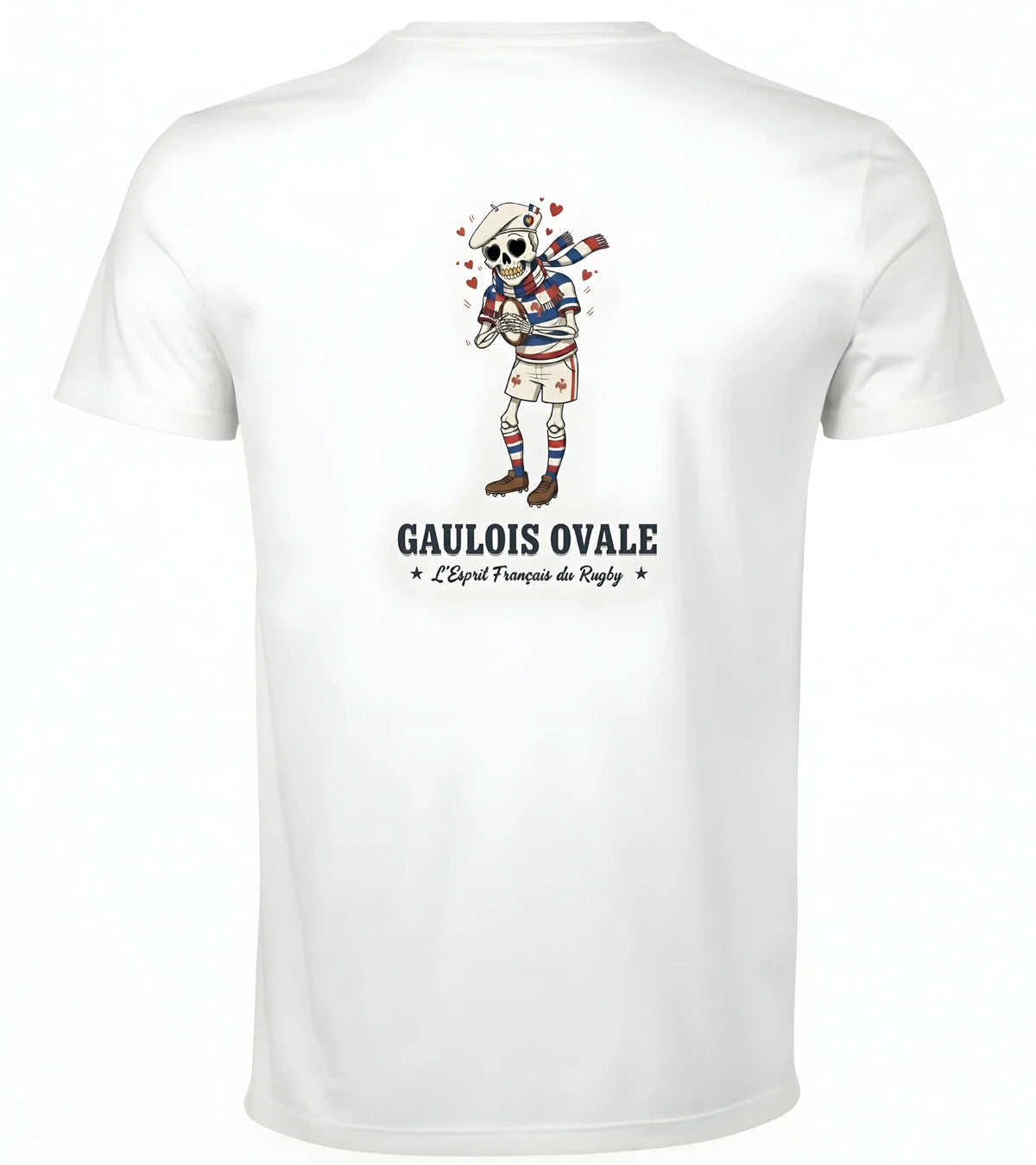 T-shirt rugby Blanc Le Gaulois Ovale Amoureux, vue face