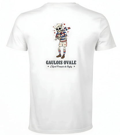 T-shirt rugby Blanc Le Gaulois Ovale Amoureux, vue face